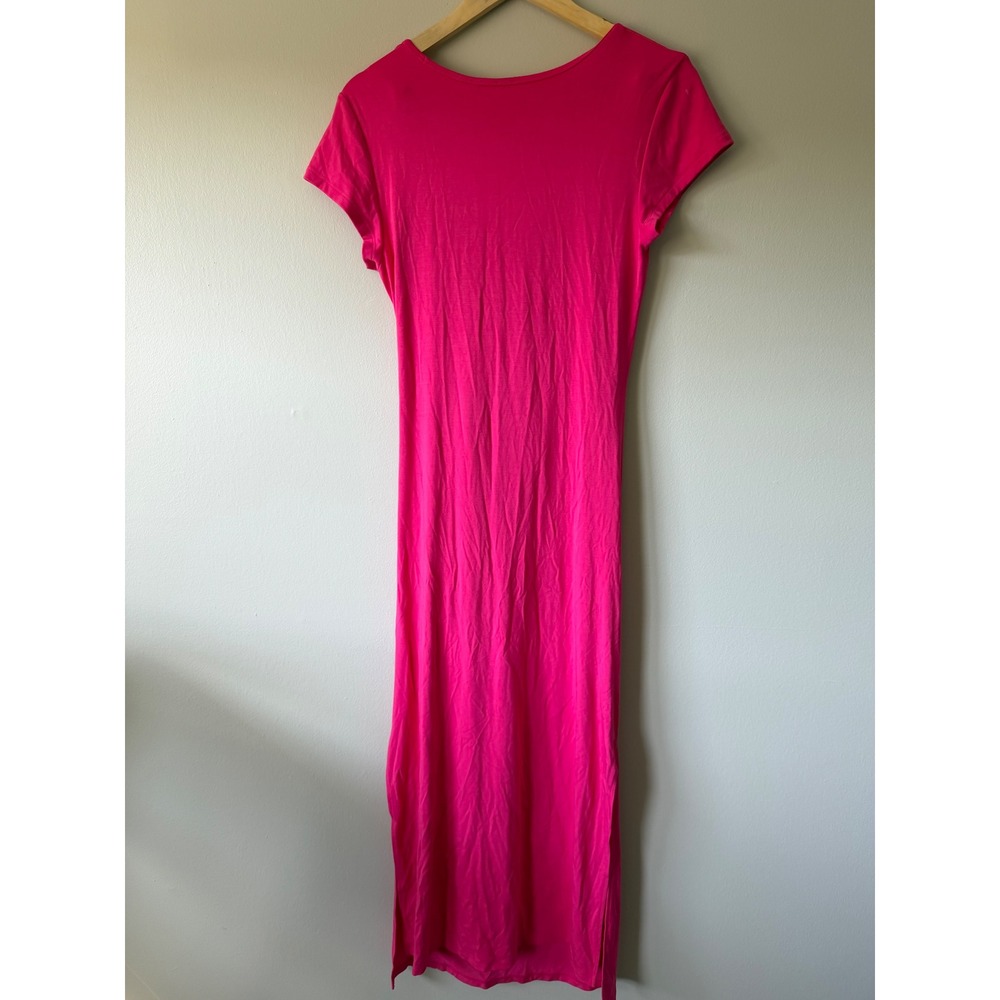 Wilfred Aritzia Maxi Dress Large Hot Pink Barbiecore Resortwear Casual - Picture 6 of 10